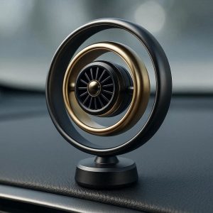 Double Ring Rotating Car Air Freshener Magnetic Suspension Aromatherapy for Dashboard Decor and Vehicle Odor Eliminator Scent Gift