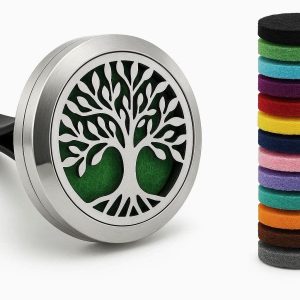 Aromatherapy Car Vent Clip Set with Multiple Refill Pads Stainless Steel Essential Oil Diffuser for Vehicle Scent and Air