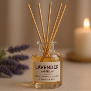Classic Lavender Reed Diffuser for Sleep Relaxation and Stress Relief Natural Essential Oil Scent for Bedroom and Spa Ambiance