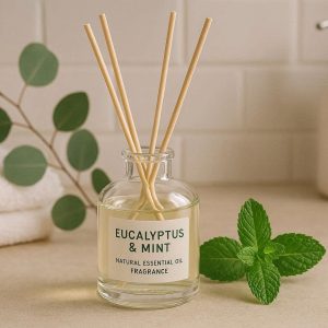 Eucalyptus and Mint Reed Diffuser for Bathroom Freshness and Mental Clarity Natural Essential Oil Fragrance for Home Spa Decor