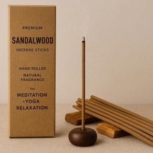 4 Premium Sandalwood Incense Sticks Hand Rolled Natural Fragrance for Meditation Yoga Relaxation and Home Zen Decor Scented Sticks